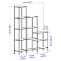 HYLLIS Shelving unit in/outdoor, 160x27x74-183 cm