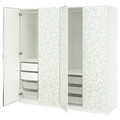 PAX / LINNABERG/ÅHEIM Wardrobe combination, white patterned/mirror glass, 200x66x201 cm