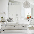 NORDLI Bed frame with storage and mattress, white/Åkrehamn medium firm, 160x200 cm