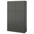 BESTÅ Storage combination with doors, dark grey/Lappviken dark grey, 120x42x193 cm