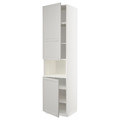 METOD High cab f micro w 2 doors/shelves, white/Lerhyttan light grey, 60x60x240 cm