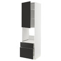 METOD / MAXIMERA Hi cab f ov w dr/2 frnt/1 m/1 h drw, white/Nickebo matt anthracite, 60x60x220 cm