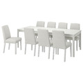 EKEDALEN / BERGMUND Table and 8 chairs, white white/Ramna light grey, 180/240 cm