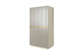 Wardrobe Nicole with Drawer Unit 100 cm, cashmere, gold handles