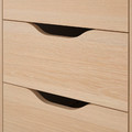 ALEX Drawer unit on castors, white stained oak effect/black, 36x76 cm