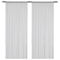 HILDRUN Sheer curtains, 1 pair, white, dotted, 145x300 cm