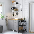 ENHET Kitchen, white/grey frame, 103x63.5x222 cm