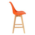 Bar Stool Norden Wood, low, PP, orange