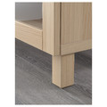 BESTÅ TV bench, white stained oak effect, Lappviken/Stubbarp white stained oak eff clear glass, 180x42x48 cm