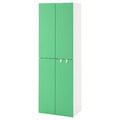 SMÅSTAD / PLATSA Wardrobe, white green/with 2 clothes rails, 60x42x181 cm