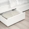 SONGESAND Bed frame with 2 storage boxes, white, Leirsund, 140x200 cm
