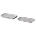 FÄRGKLAR Plate, matt light grey, 30x18 cm, 4 pack