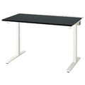 MITTZON Desk, black stained ash veneer/white, 120x80 cm