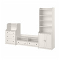 HAUGA TV/storage combination, white, 277x46x199 cm