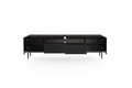 TV Cabinet Nicole 200cm, matt black, black legs