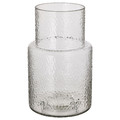 KONSTFULL Vase, clear glass/patterned, 26 cm