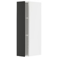 METOD Wall cabinet with shelves, white/Nickebo matt anthracite, 20x80 cm