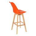 Bar Stool Norden Wood, high, PP, orange