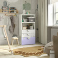 SMÅSTAD / PLATSA Bookcase, white lilac/with 3 drawers, 60x42x123 cm