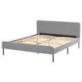 SLATTUM Upholstered bed frame, Knisa light grey, 160x200 cm