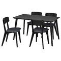 LISABO / LISABO Table and 4 chairs, black/Tallmyra black/grey, 140x78 cm