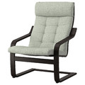 POÄNG Armchair, black-brown/Gunnared light green