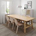 MÖCKELBY / ODGER Table and 6 chairs, oak, white/beige, 235x100 cm