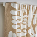 MAJSMOTT Curtains, 1 pair, beige/white, 145x300 cm