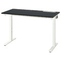 MITTZON Desk, black stained ash veneer/black white, 120x60 cm