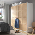 PAX / BERGSBO Wardrobe, white/white stained oak effect, 200x60x201 cm