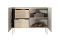 Two-Door Cabinet with Drawer Desin 120, cashmere/nagano oak