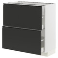 METOD / MAXIMERA Base cabinet with 2 drawers, white/Upplöv matt anthracite, 80x37 cm