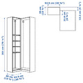 PAX Add-on corner unit with 4 shelves, white, 53x35x201 cm