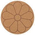 SVARTVIDE Place mat, cork/patterned flower, 35 cm