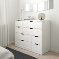 NORDLI Chest of 8 drawers, white, 120x99 cm