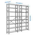 IVAR 3 sections/shelves, pine, 219x30x226 cm