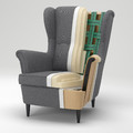 STRANDMON Wing chair, Nordvalla dark grey