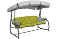 Large Garden Swing with Cushions, grey-lime