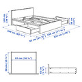 MALM Bed frame, high, w 4 storage boxes, white/Leirsund, 180x200 cm