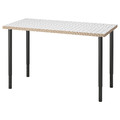 LAGKAPTEN / OLOV Desk, white anthracite/black, 120x60 cm