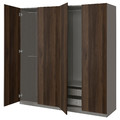 PAX / STORKLINTA Wardrobe combination, dark grey/dark brown stained oak effect, 200x60x201 cm