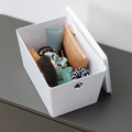 KUGGIS Box with lid, white, 18x26x15 cm