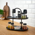 SOMMARÖGA Serving stand, two tiers, black