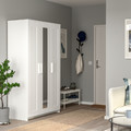 BRIMNES Wardrobe with 3 doors, white, 117x190 cm