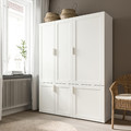 SANNIDAL Door with hinges, white, 40x120 cm