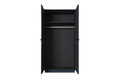 Wardrobe Nicole 100 cm, dark blue, black handles