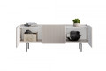 TV Cabinet Malmi 150 cm, cashmere, crema bianca, black legs