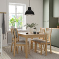 EKEDALEN / EKEDALEN Table and 4 chairs, oak oak effect/Orrsta light grey, 120/180 cm