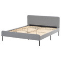 SLATTUM Upholstered bed frame, Knisa light grey, 140x200 cm