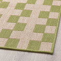 GÅNGSTIG Kitchen mat, flatwoven green/off-white, 70x160 cm